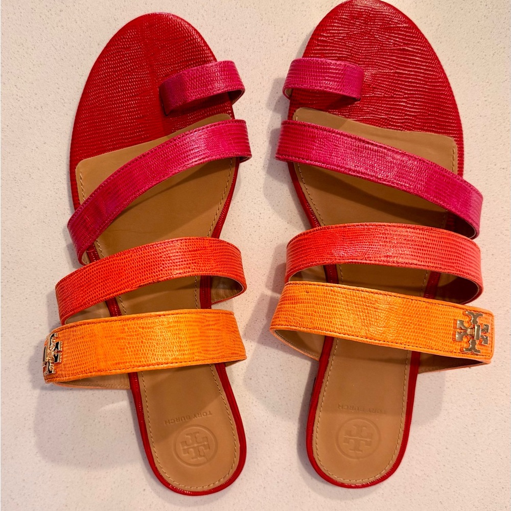 Tory Burch Colorblock Multi Strap Slide Sandals Size 11 – Worn Once